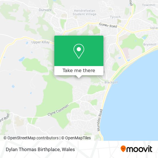 Dylan Thomas Birthplace map