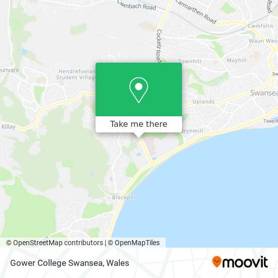 Gower College Swansea map