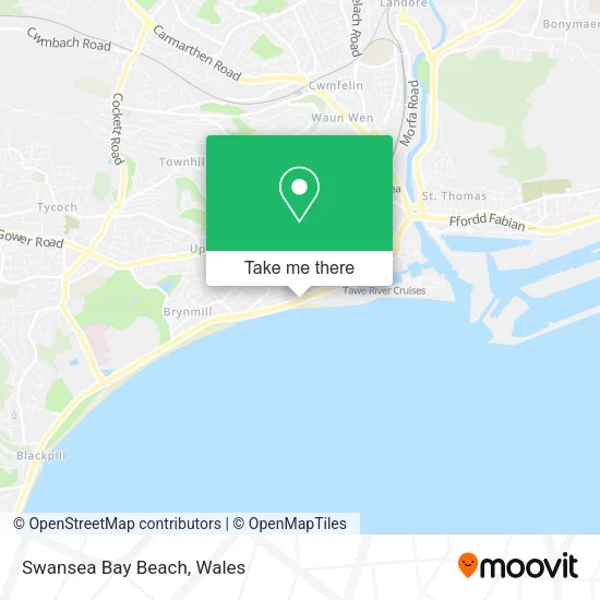 Swansea Bay Beach map