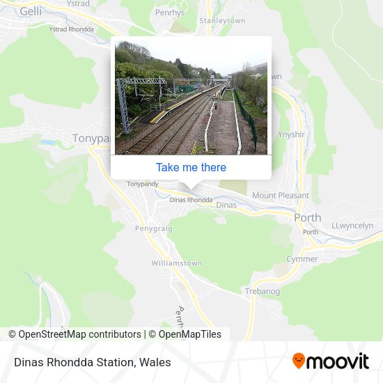 Dinas Rhondda Station map