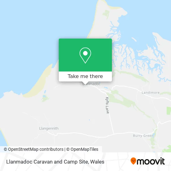 Llanmadoc Caravan and Camp Site map