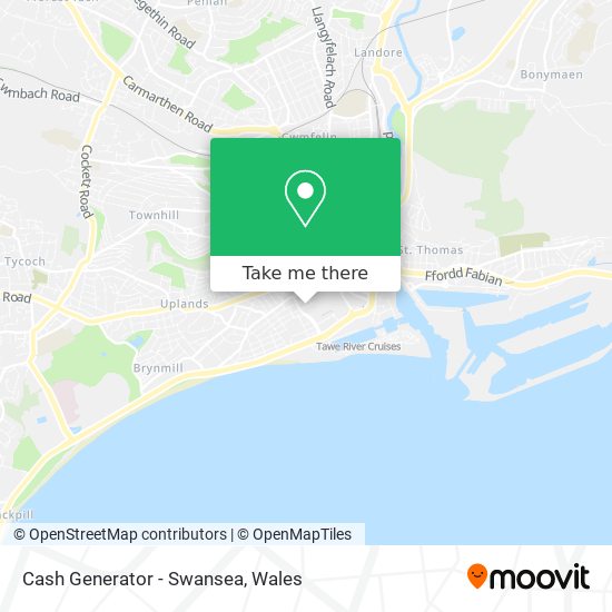 Cash Generator - Swansea map