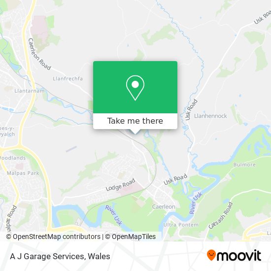 A J Garage Services map