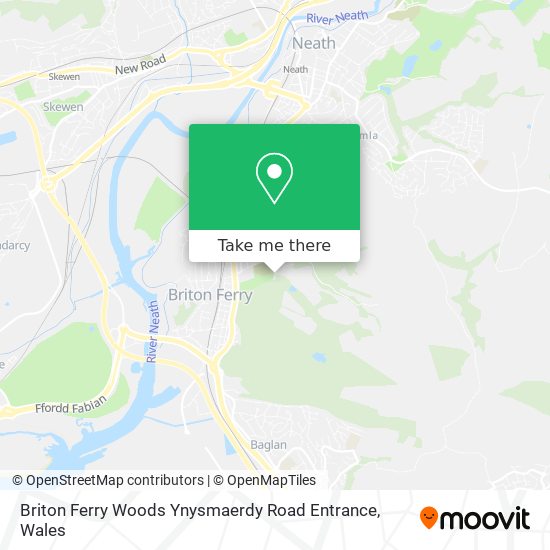 Briton Ferry Woods Ynysmaerdy Road Entrance map