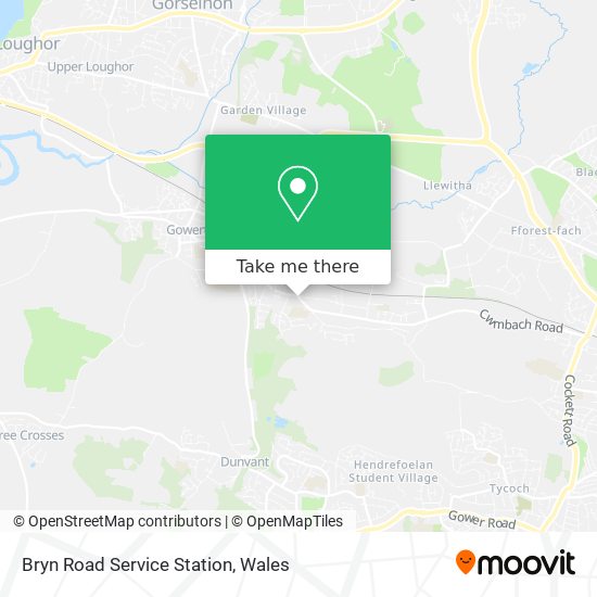 Bryn Road Service Station map