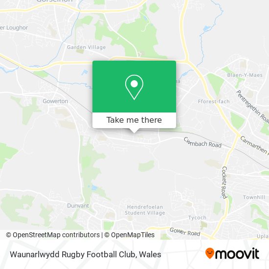 Waunarlwydd Rugby Football Club map