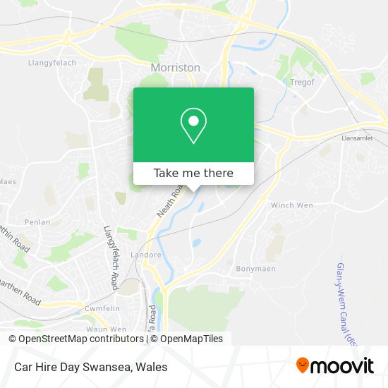 Car Hire Day Swansea map