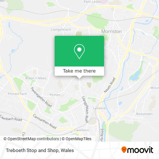 Treboeth Stop and Shop map