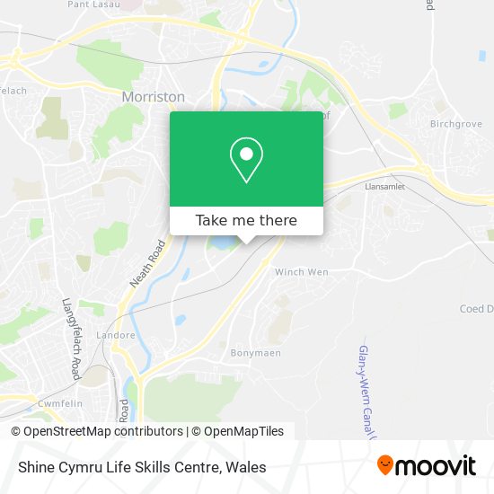 Shine Cymru Life Skills Centre map