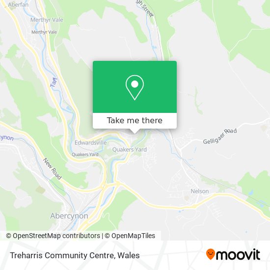 Treharris Community Centre map