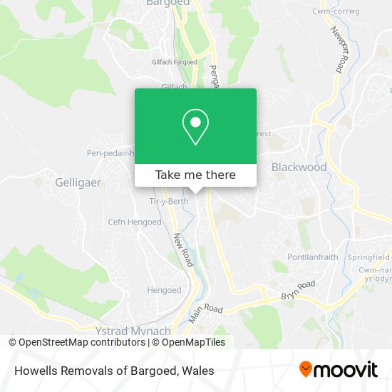 Howells Removals of Bargoed map