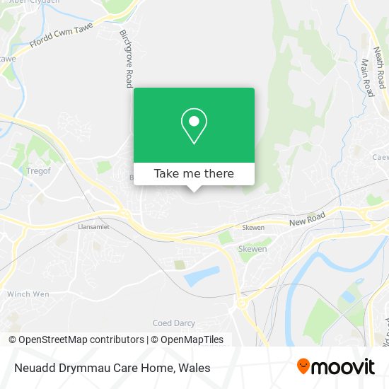 Neuadd Drymmau Care Home map