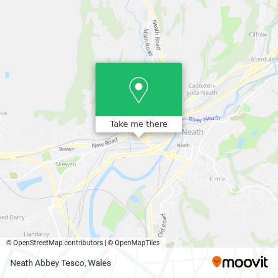 Neath Abbey Tesco map