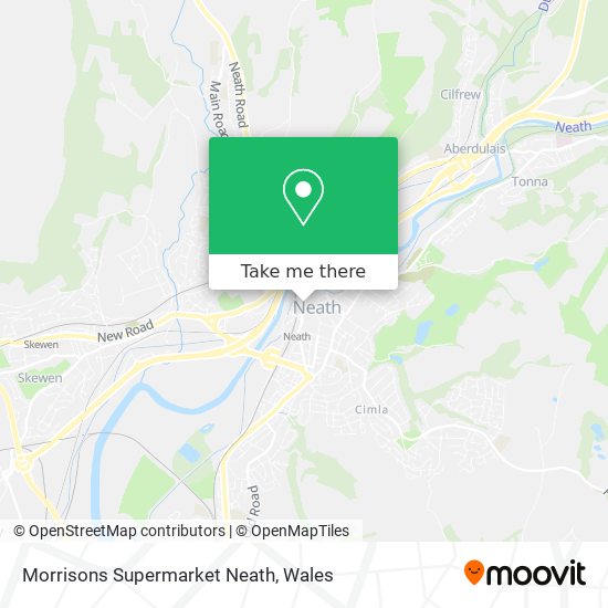 Morrisons Supermarket Neath map
