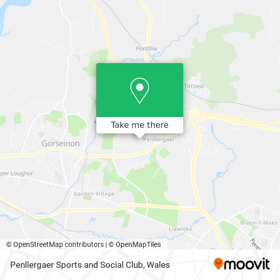 Penllergaer Sports and Social Club map