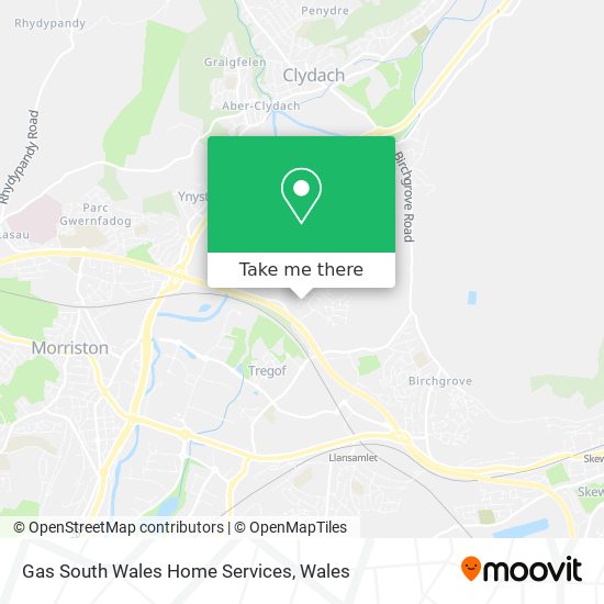 Gas South Wales Home Services map