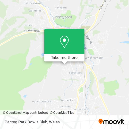 Panteg Park Bowls Club map