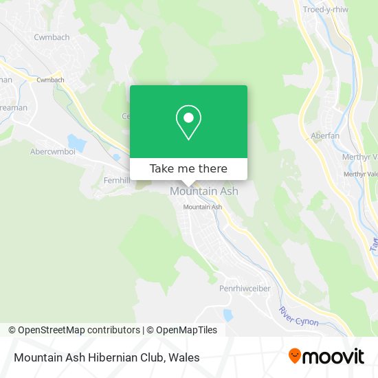 Mountain Ash Hibernian Club map