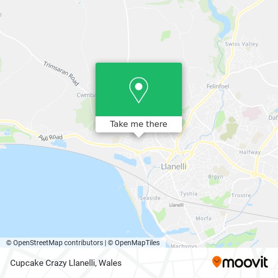 Cupcake Crazy Llanelli map