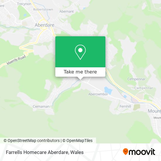 Farrells Homecare Aberdare map