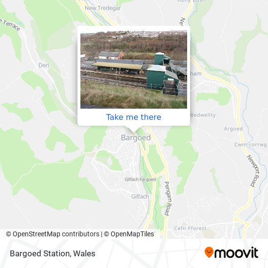 How to get to Bargoed Station in Caerphilly by Bus or Train?