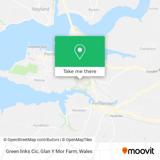 Green links Cic, Glan Y Mor Farm map