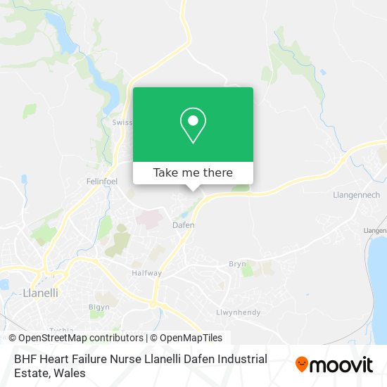 BHF Heart Failure Nurse Llanelli Dafen Industrial Estate map