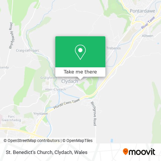 St. Benedict's Church, Clydach map