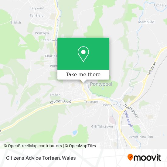 Citizens Advice Torfaen map