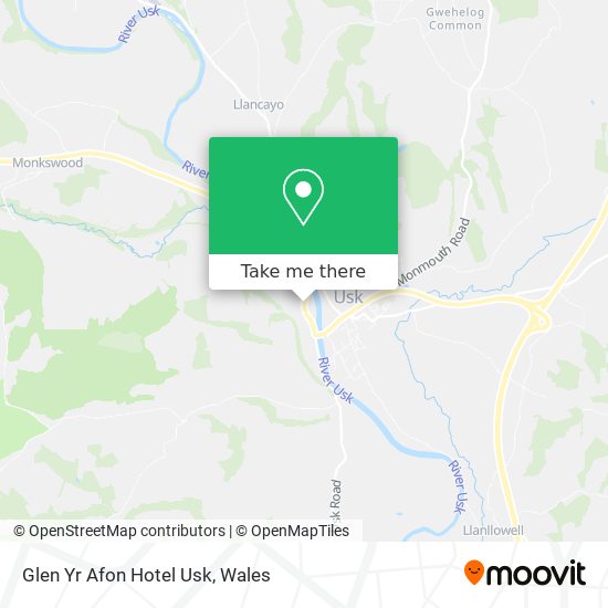 Glen Yr Afon Hotel Usk map
