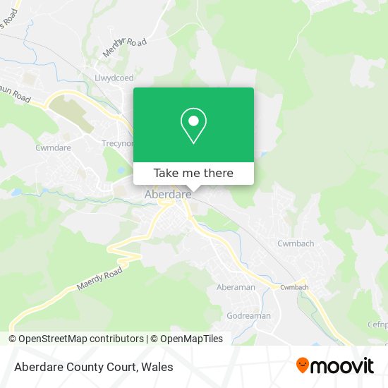 Aberdare County Court map
