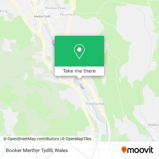 Booker Merthyr Tydfil map