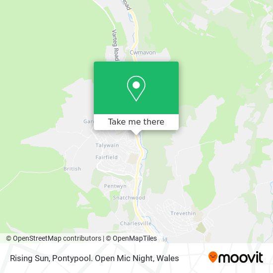 Rising Sun, Pontypool. Open Mic Night map