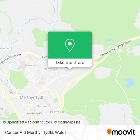 Cancer Aid Merthyr Tydfil map
