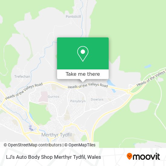LJ's Auto Body Shop Merthyr Tydfil map