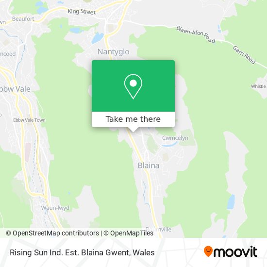 Rising Sun Ind. Est. Blaina Gwent map