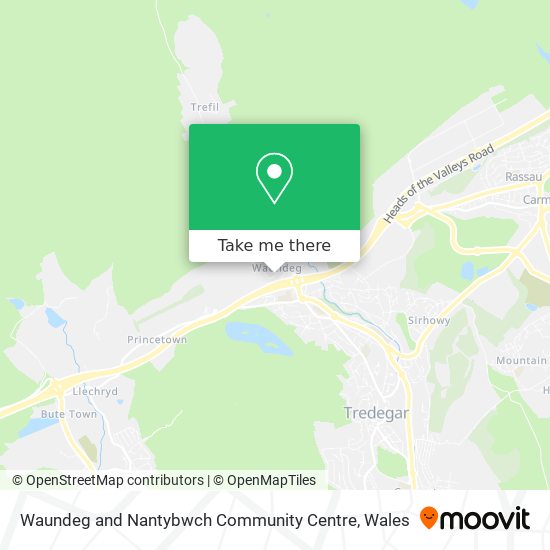 Waundeg and Nantybwch Community Centre map