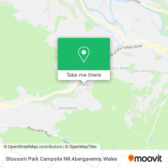 Blossom Park Campsite NR Abergavenny map