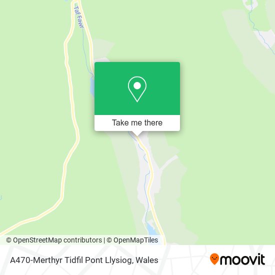 A470-Merthyr Tidfil Pont Llysiog map