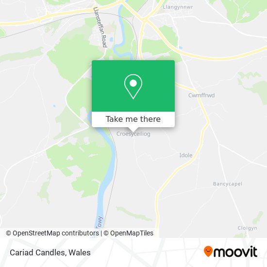 Cariad Candles map