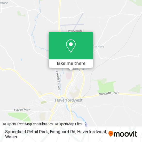 Springfield Retail Park, Fishguard Rd, Haverfordwest map