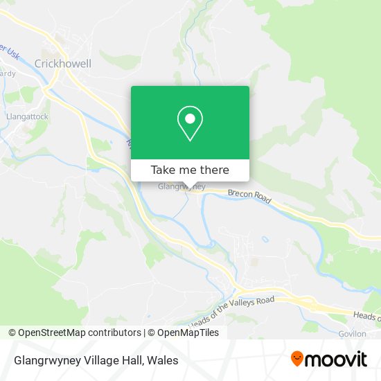 Glangrwyney Village Hall map