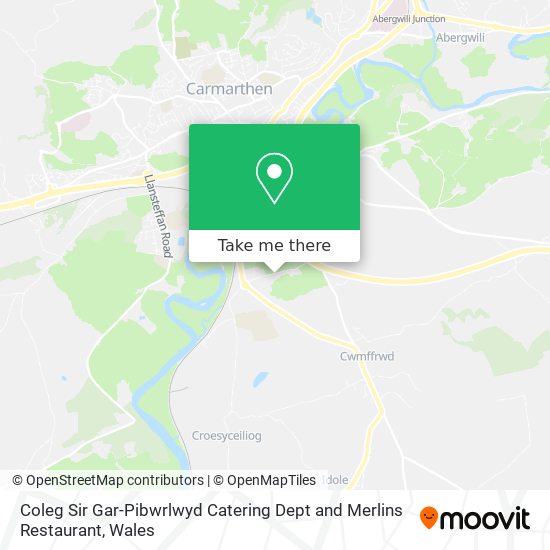 Coleg Sir Gar-Pibwrlwyd Catering Dept and Merlins Restaurant map