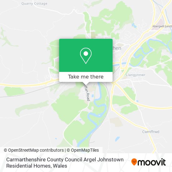 Carmarthenshire County Council Argel Johnstown Residential Homes map