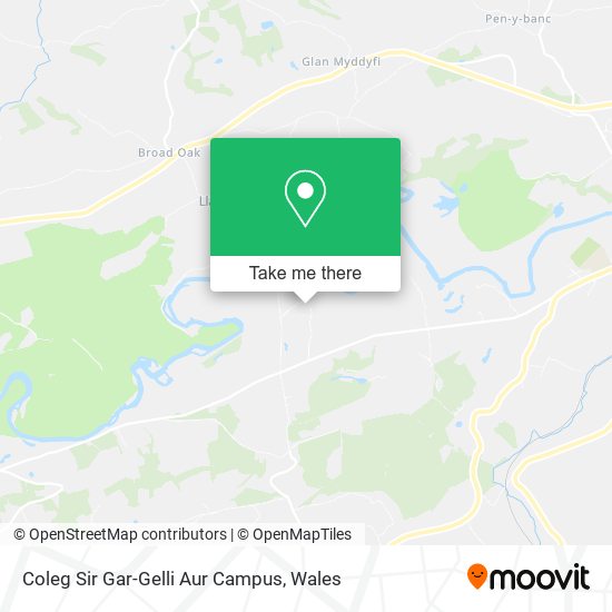 Coleg Sir Gar-Gelli Aur Campus map