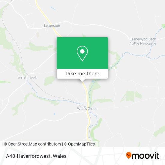 A40-Haverfordwest map