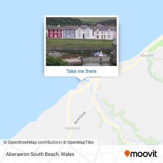 Aberaeron South Beach map