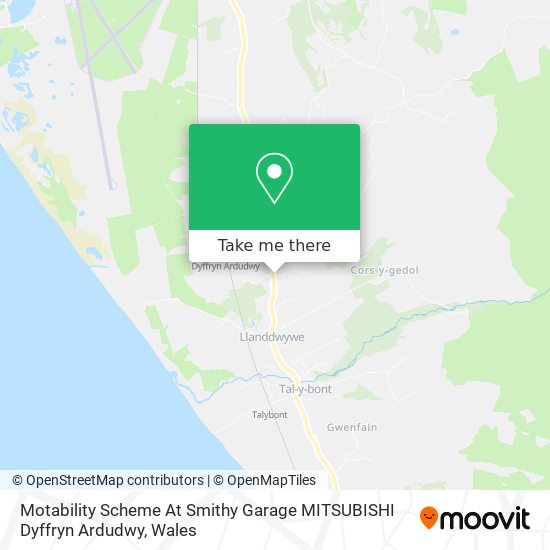 Motability Scheme At Smithy Garage MITSUBISHI Dyffryn Ardudwy map