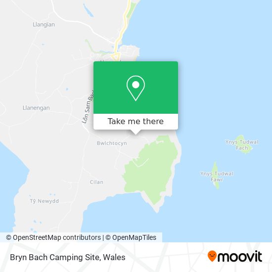 Bryn Bach Camping Site map