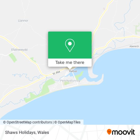 Shaws Holidays map